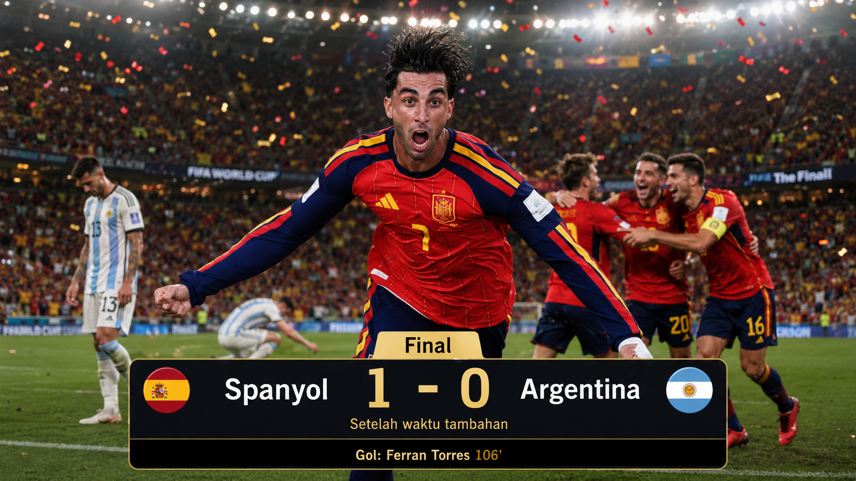 Spanyol Juara Dunia! Gol Ferran Torres Kubur Harapan Argentina di Babak Tambahan