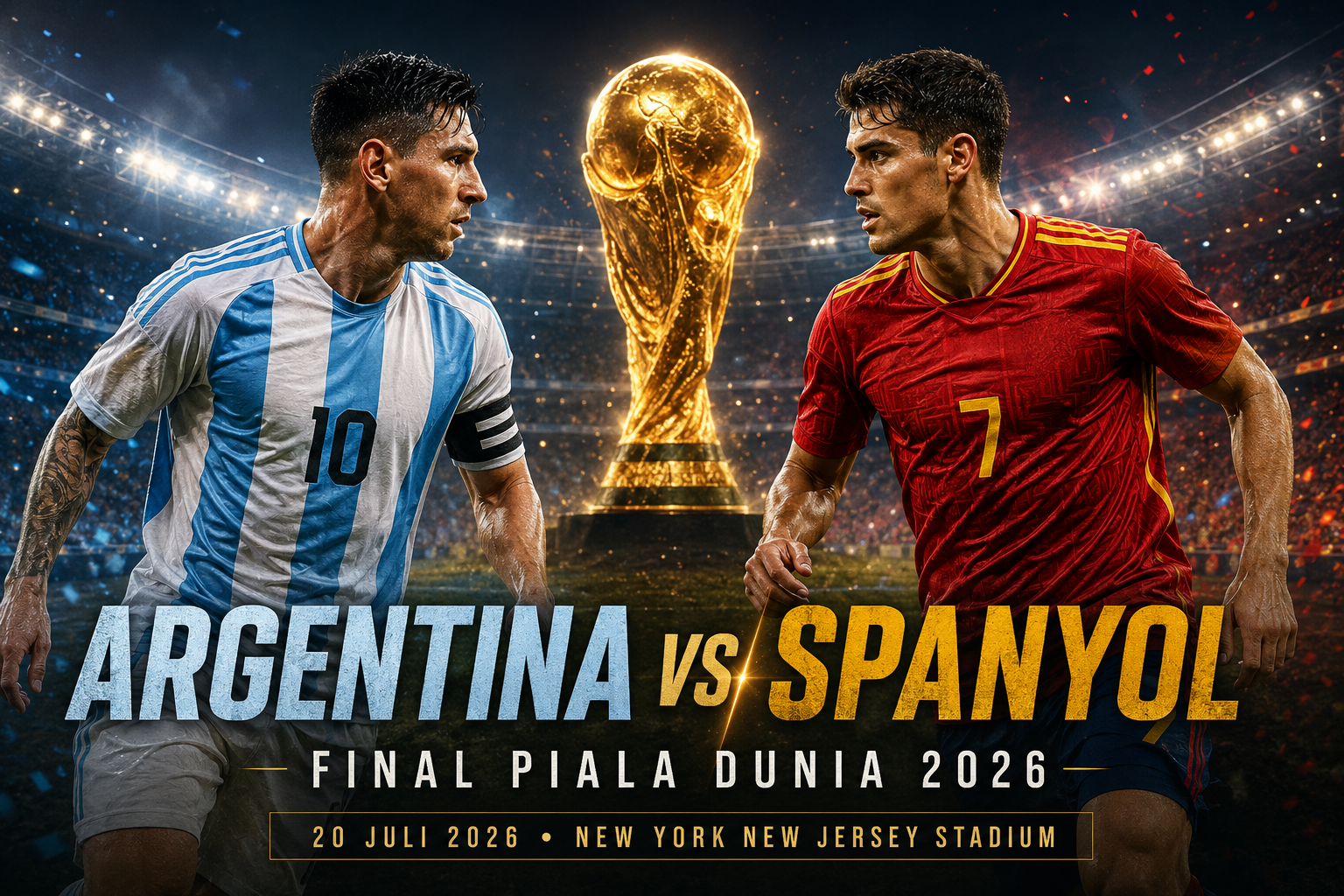 Argentina vs Spanyol di Final Piala Dunia 2026: Adu Strategi, Ketajaman, dan Mental Juara